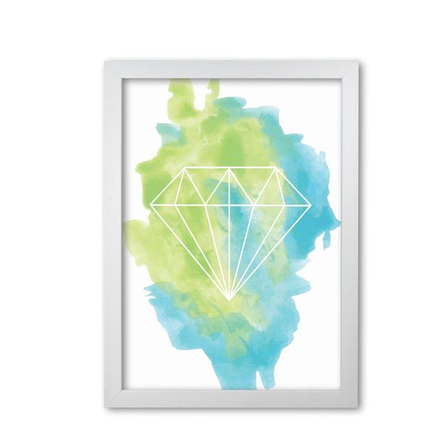 'Geo Diamond' Graphic Art East Urban Home Format: White Grain Frame, Size: 42 cm H x 30 cm W x 5 cm D on Productcaster.