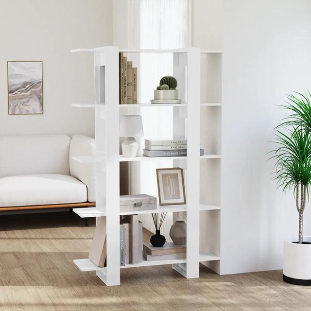 Ganon 160Cm H Bookcase Ebern Designs Colour: High Gloss White, Size: 160cm H x 100cm W x 30cm D on Productcaster.