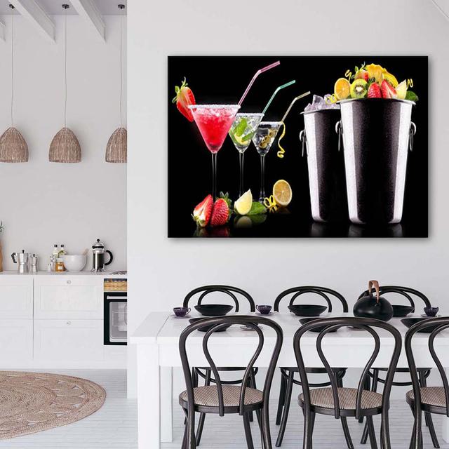 Canvas Print Tropical Drinks Cocktail Ebern Designs Size: 80cm H x 120cm W x 2cm D on Productcaster.