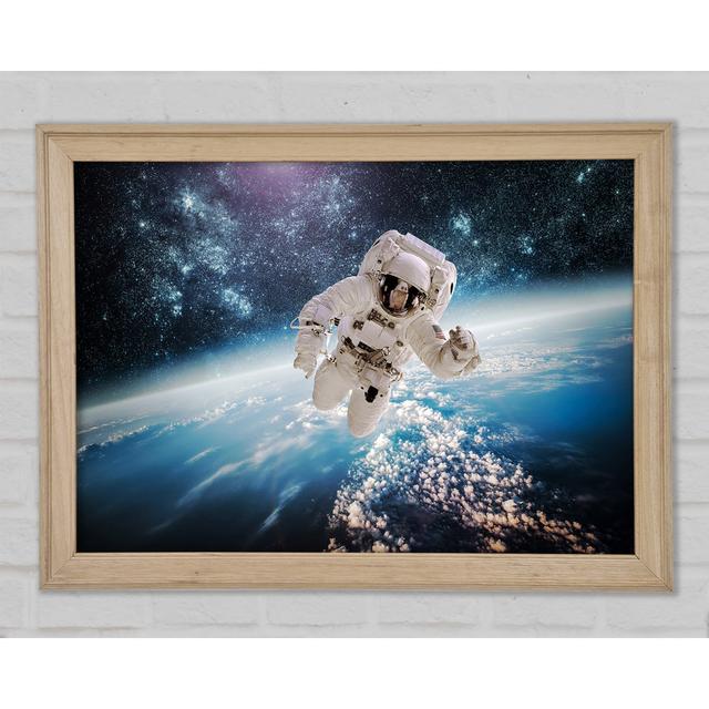 Gerahmtes Leinwandbild Astronaut In Space Haus am Meer Format: Natürlich gerahmtes Papier, Größe: 84,1 cm H x 118,9 cm B x 1,5 cm T on Productcaster.