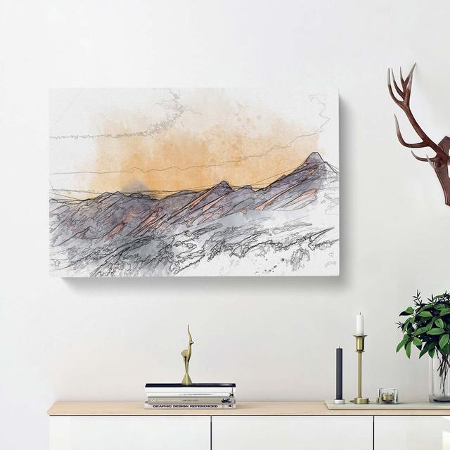 Mountain Colours in Abstract - Wrapped Canvas Painting Print East Urban Home Size: 60cm H x 91cm W x 3cm D on Productcaster.