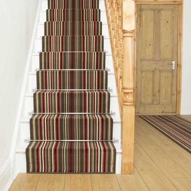 Stair Runner Abram Striped Machine Woven Red Area Rug Union Rustic Rug Size: Runner 540cm x 70cm on Productcaster.