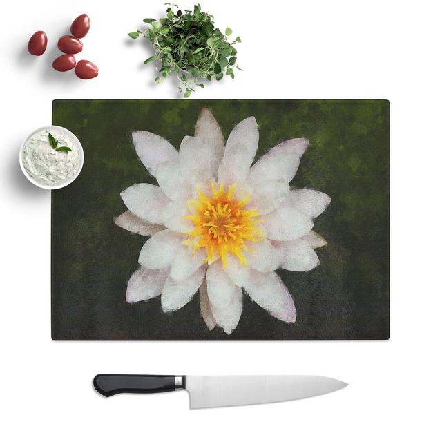 White Lily Flower Painting Chopping Board East Urban Home Size: 0.4cm H x 20cm W x 28.5cm L on Productcaster.