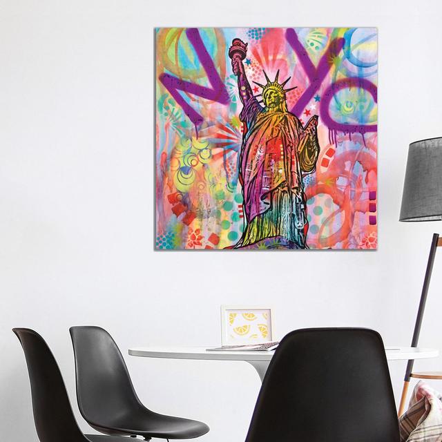 Statue Of Liberty by Dean Russo - Wrapped Canvas Print ClassicLiving Size: 93.98cm H x 93.98cm W x 1.91cm D on Productcaster.