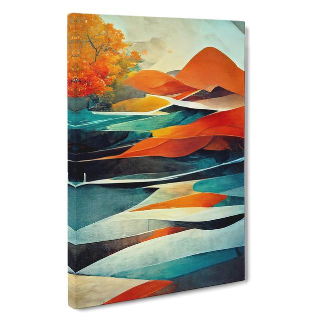 Meadow Landscape Abstract No.2 - Wrapped Canvas Graphic Art Alpen Home Size: 50cm H x 35cm W x 3cm D on Productcaster.