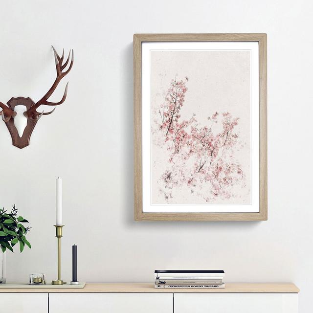 Pink Cherry Tree - Picture Frame Painting Print East Urban Home Frame Option: Oak Framed, Size: 63cm H x 45cm W x 2cm D on Productcaster.