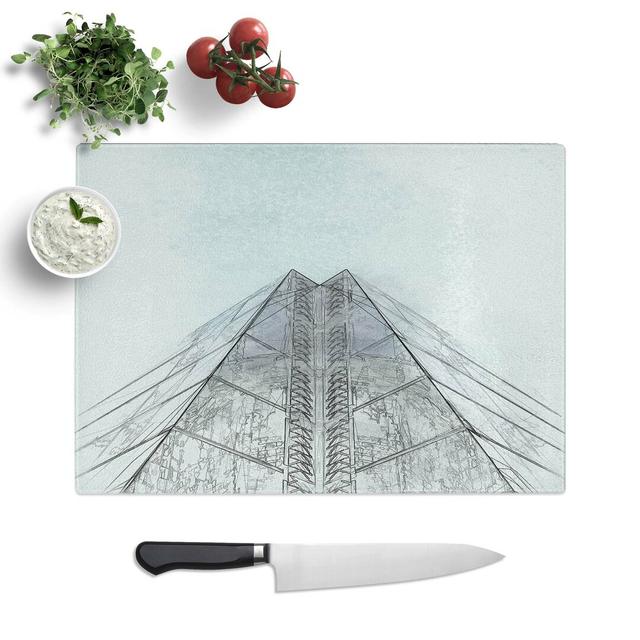 Tempered Glass Sketching the Architecture Vol.55 Chopping Board East Urban Home Size: 39 cm W x 28.5 cm L on Productcaster.