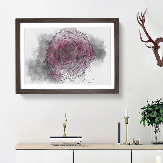 Fuscia Pink Carnation in Abstract - Picture Frame Graphic Art Print East Urban Home Frame Option: Walnut Framed, Size: 36cm H x 48cm W x 2cm D on Productcaster.