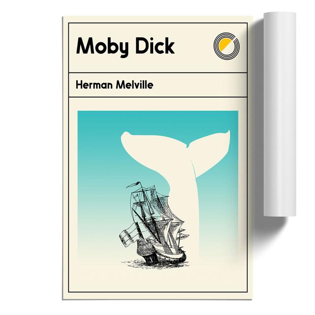 Book Cover Moby Dick Herman Melville - Unframed Graphic Art East Urban Home Size: 42cm H x 30cm W x 0.1cm D on Productcaster.