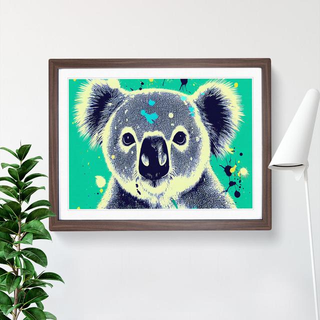 Koala Bear Splash Abstract - Single Picture Frame Print 17 Stories Frame Colour: Walnut Framed, Size: 25cm H x 34cm W x 2cm D on Productcaster.