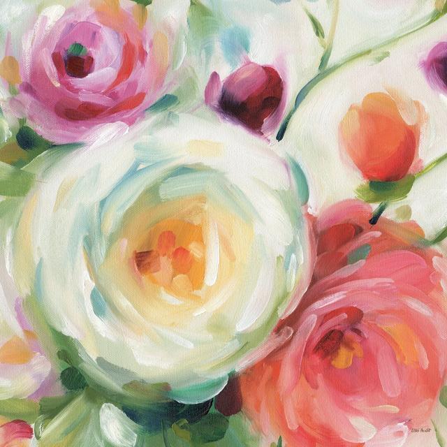 Florabundance II by Lisa Audit - Wrapped Canvas Painting Mercer41 Size: 51cm H x 51cm W x 3.8cm D on Productcaster.