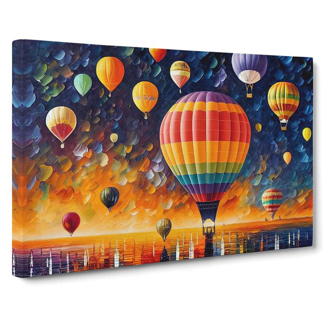 Colourful Hot Air Balloons Vol.1 - Wrapped Canvas Graphic Art ClassicLiving Size: 40cm H x 60cm W x 3cm D on Productcaster.