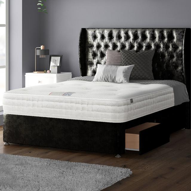 Mandalay Divan Bed Base Rosdorf Park Size: Small Double, Colour: Black, Storage Type: No Drawers on Productcaster.