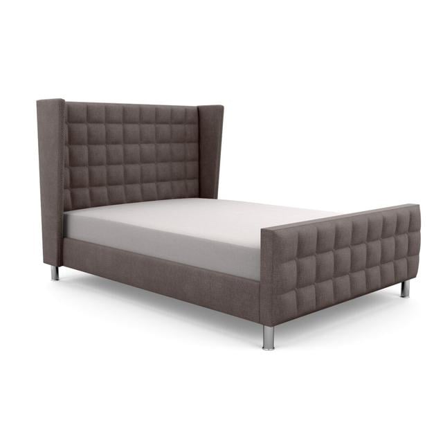 Hart Bridgeholme Upholstered Bed Frame Canora Grey Upholstery Colour: Slate, Upholstery Material: Linen, Size: Kingsize (5') on Productcaster.