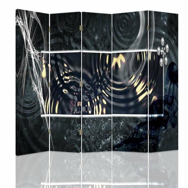 Canvas Water Abstraction 5 Panel Room Divider Brayden Studio on Productcaster.