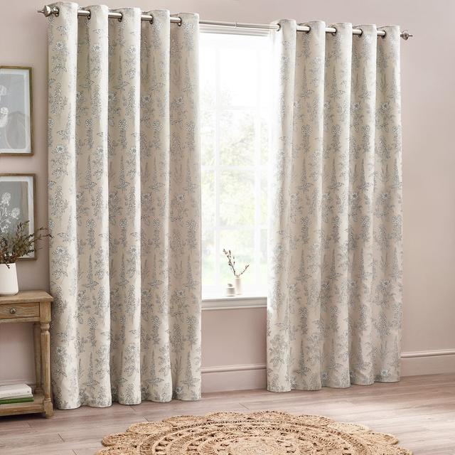 Ballam Polyester Room Darkening Grommet / Eyelet Curtain Pair Rosalind Wheeler Panel Size: 117cm Width x 183cm Drop, Curtain Colour: Natural on Productcaster.