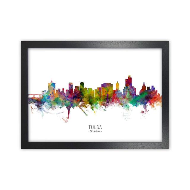 Tulsa Oklahoma Skyline by Michael Tompsett - Print Ebern Designs Format: Black Framed, Size: 46cm H x 63cm W x 3cm D on Productcaster.