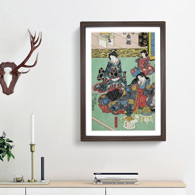 Seated Girls by Utagawa Kunisada - Picture Frame Painting Print East Urban Home Frame Option: Walnut Framed, Size: 48cm H x 36cm W x 2cm D on Productcaster.