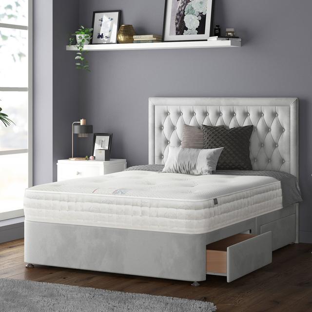 Scarborough Upholstered Headboard Rosdorf Park Size: Double (4'6), Upholstery: Silver on Productcaster.