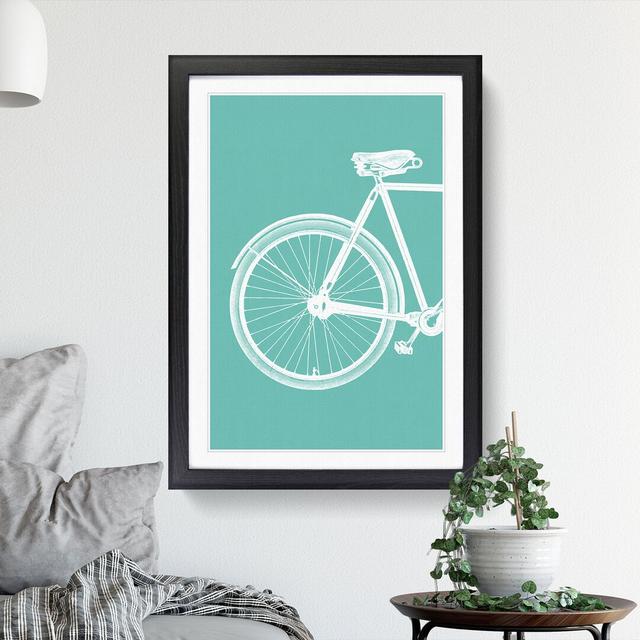 Bicycle No.1 Teal - Picture Frame Graphic Art East Urban Home Size: 65cm H x 48cm W x 2cm D, Frame Option: Black on Productcaster.