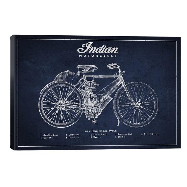 'Indian Navy Blue Patent' by Aged Pixel Graphic Art Print on Canvas East Urban Home Size: 66.04cm H x 101.6cm W x 3.81cm D, Frame Option: No Frame on Productcaster.