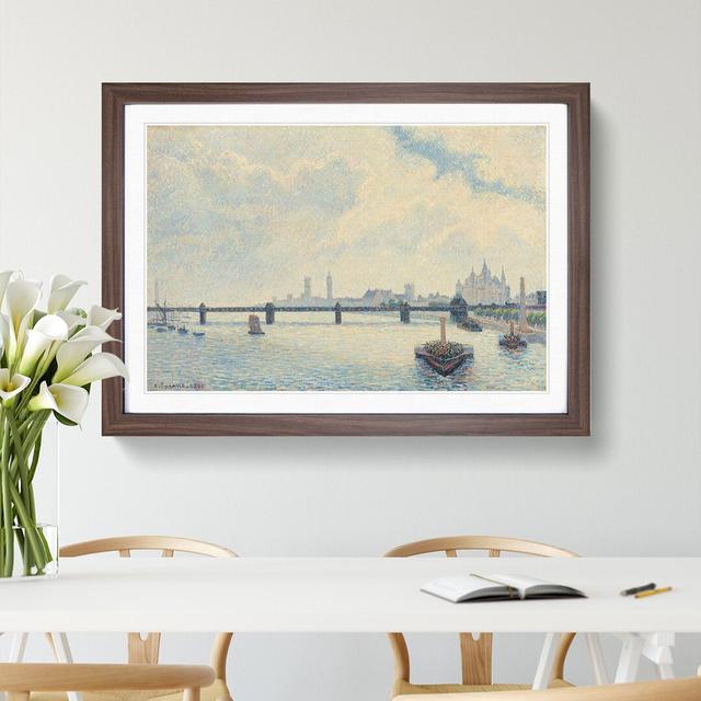 Charing Cross Bridge, London by Camille Pissarro - Picture Frame Painting East Urban Home Size: 48cm H x 65cm W x 2cm D, Frame Option: Walnut Framed on Productcaster.