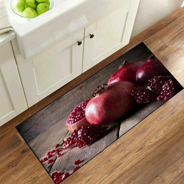 New 3D Non-Slip Kitchen Mat Door Mat Indoor Rug Pomegranate Pattern East Urban Home Mat Size: 50cm W x 70cm L on Productcaster.