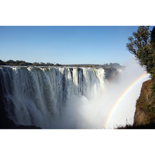 Waterfall and Rainbow - Wrapped Canvas Photograph Alpen Home Size: 20cm H x 30cm W x 3.8cm D on Productcaster.