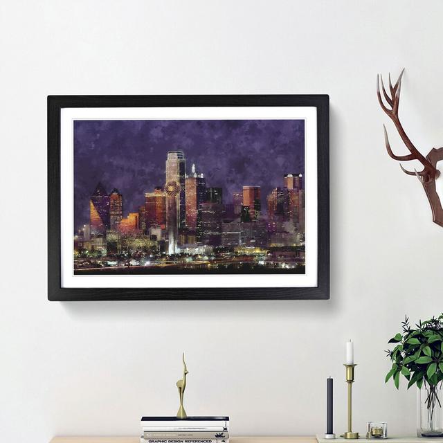 Dallas Texas Skyline at Dusk - Picture Frame Graphic Art Print East Urban Home Frame Option: Black Framed, Size: 24cm H x 33cm W x 2cm D on Productcaster.