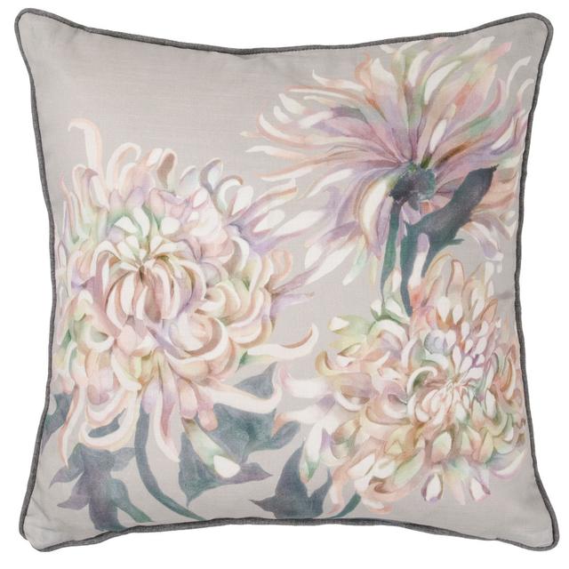 Belladonna Belladonna Floral Piped Cushion Voyage Maison Colour: Dove Grey on Productcaster.