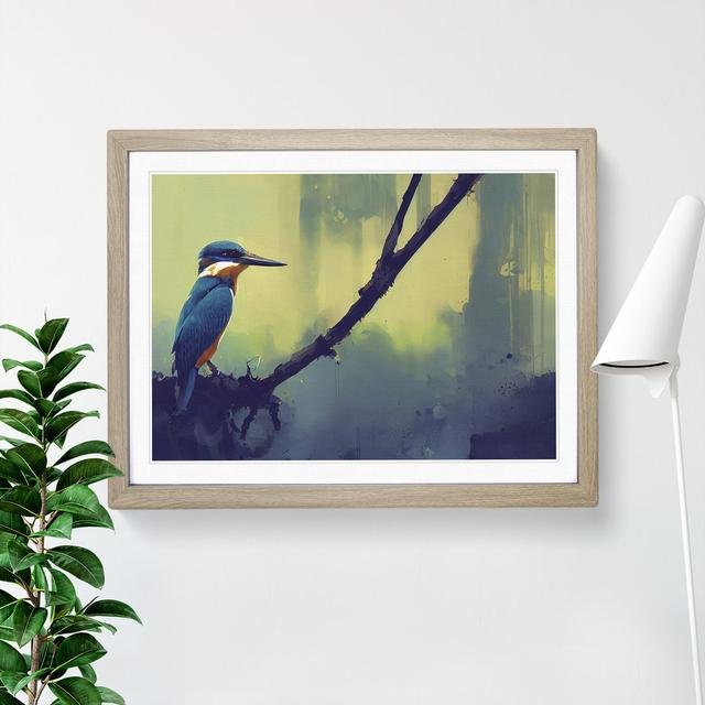 Kingfisher Bird Vol.2 - Single Picture Frame Painting ClassicLiving Size: 25cm H x 34cm W x 2cm D, Frame Colour: Oak on Productcaster.