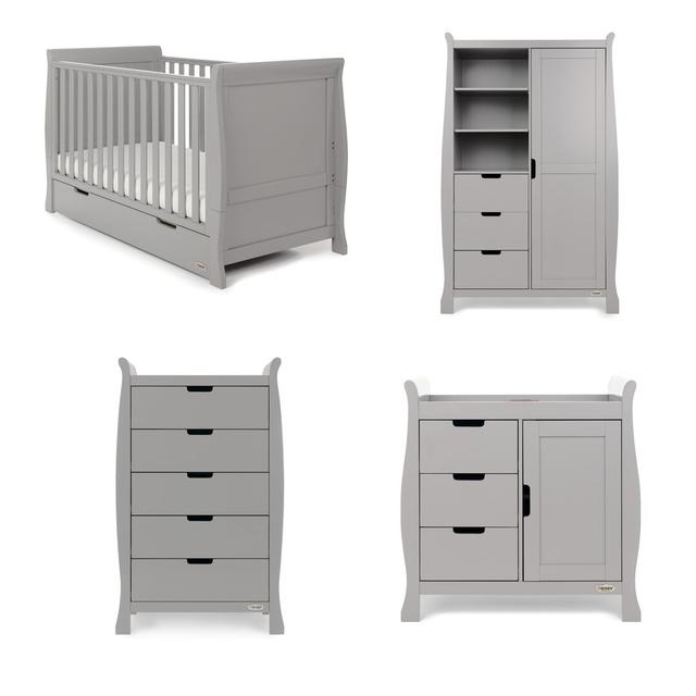 4-tlg. Babyzimmer-Set Stamford Obaby Farbe: Grau on Productcaster.