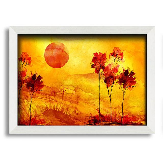 Lahziri Red Tree Sun - Single Picture Frame Art Prints ClassicLiving Size: 21cm H x 29.7cm W x 10cm D on Productcaster.