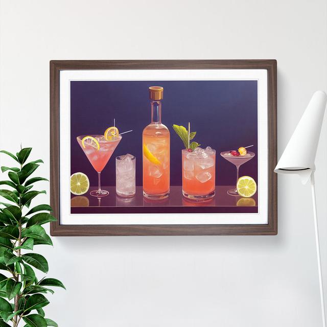 Modern Cocktail Vol.4 - Picture Frame Graphic Art 17 Stories Size: 34cm H x 46cm W x 2cm D, Frame Colour: Walnut on Productcaster.