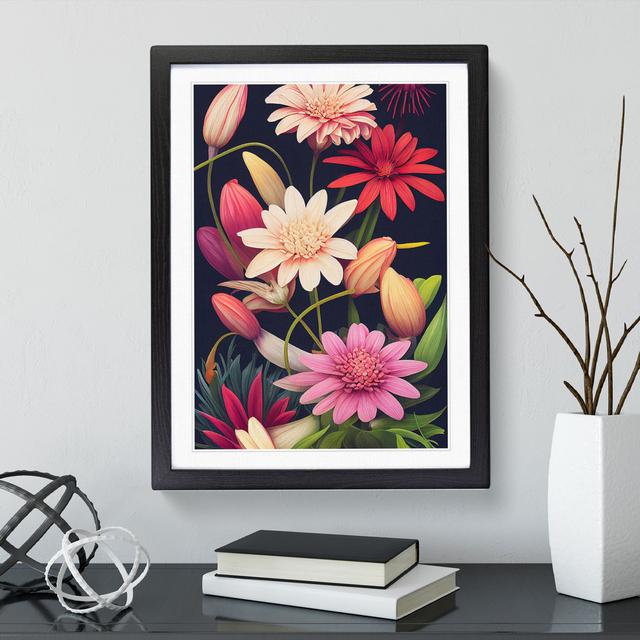 Creative Flowers - Single Picture Frame Print ClassicLiving Size: 46cm H x 34cm W x 2cm D, Frame Colour: Black on Productcaster.