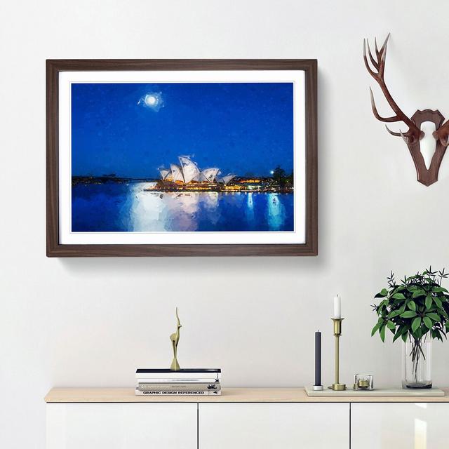 Sydney Opera House in Abstract - Picture Frame Graphic Art Print East Urban Home Size: 48cm H x 65cm W x 2cm D, Frame Option: Walnut Framed on Productcaster.