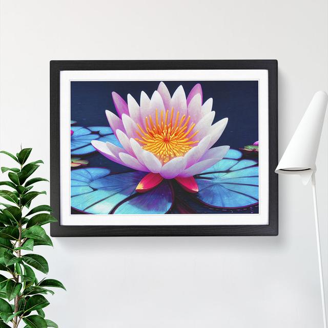 Beauteous Water Lily Flower - Picture Frame Graphic Art World Menagerie Size: 25cm H x 34cm W x 2cm D, Frame Colour: Black Framed on Productcaster.