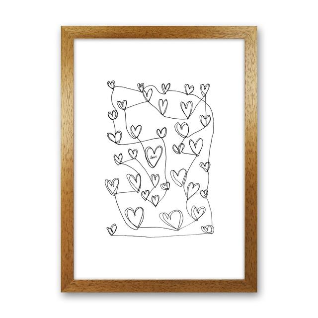 Continuous Hearts by Carissa Tanton - Drawing Print on Paper Ophelia & Co. Frame Option: Oak Framed, Size: 63cm H x 46cm W x 3cm D on Productcaster.