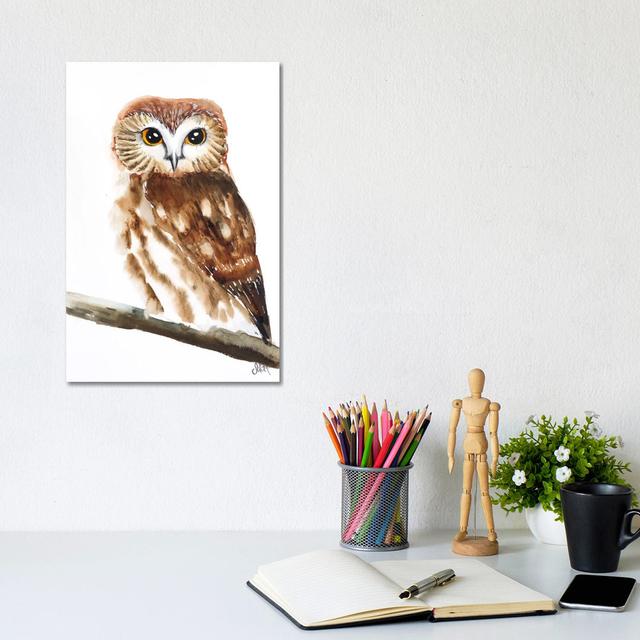 Owl Watercolor II by Nataly Mak - Gallery-Wrapped Canvas Giclée on Canvas Alpen Home Format: No Frame, Size: 30.48cm H x 20.32cm W x 1.905cm D on Productcaster.