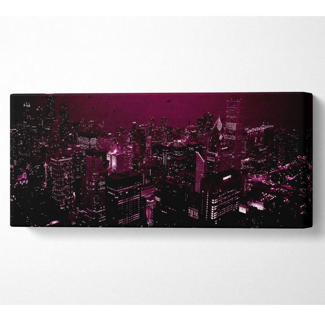 Purple City - Wrapped Canvas Art Prints Ebern Designs Size: 40.6cm H x 101.6cm W x 10cm D on Productcaster.