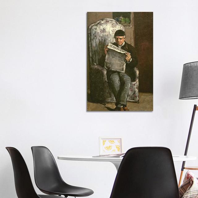 The Artist's Father, Reading "L'événement", 1866 by Paul Cezanne - Wrapped Canvas Gallery-Wrapped Canvas Giclée ClassicLiving Size: 101.6cm H x 66.04c on Productcaster.