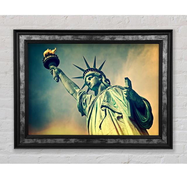 Statue Of Liberty Skies - Single Picture Frame Art Prints Bloomsbury Market Size: 59.7cm H x 84.1cm W x 8cm D on Productcaster.