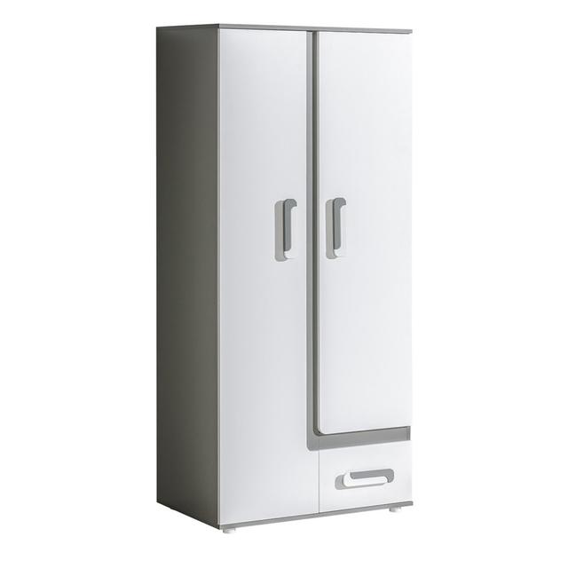 Kleiderschrank "Arezzo 1", Anthrazit / Weiß / Anthrazit Farbe Minio on Productcaster.