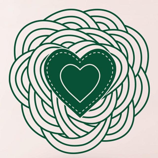 Spiral Heart Wall Sticker 17 Stories Colour: Dark Green on Productcaster.