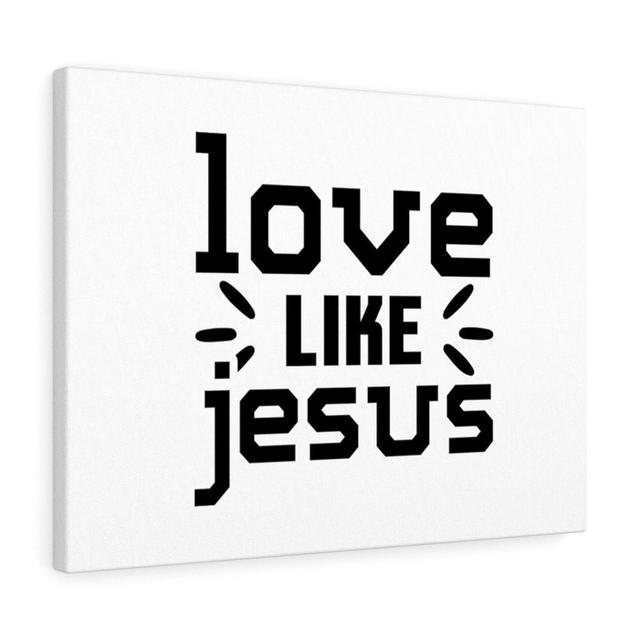 Love Like Jesus - Wrapped Canvas Print Blue Elephant Size: 28cm H x 36cm W on Productcaster.