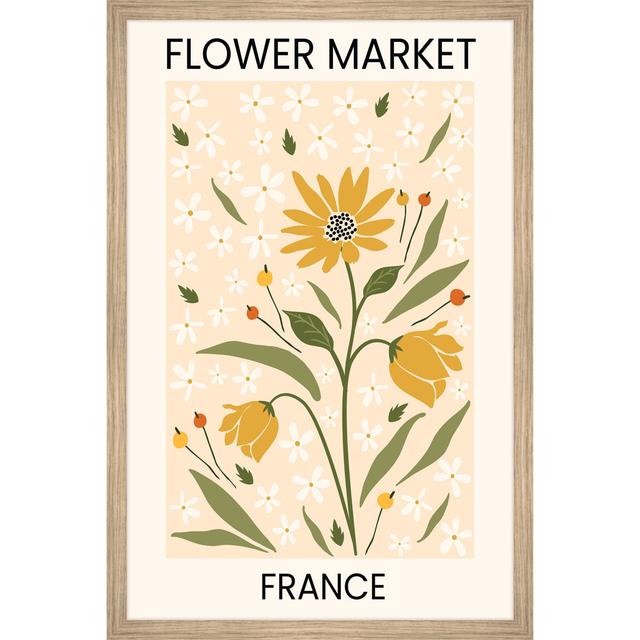 "Flower Market France" Framed Painting Print - Yellow, Orange, Green, Black, White Maturi Size: 45cm H x 38cm W on Productcaster.