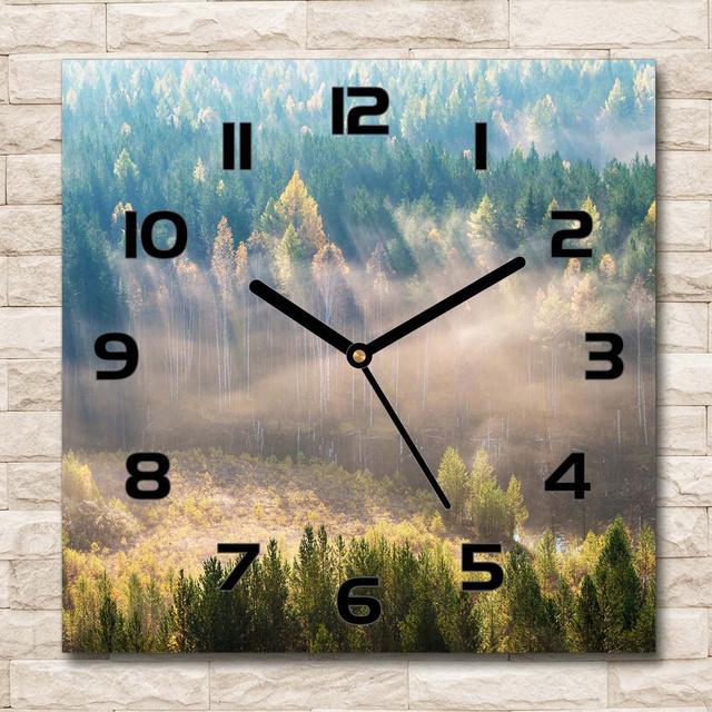 Iginia Fog in the Forest Silent Wall Clock East Urban Home Colour: Black/Green/Blue on Productcaster.