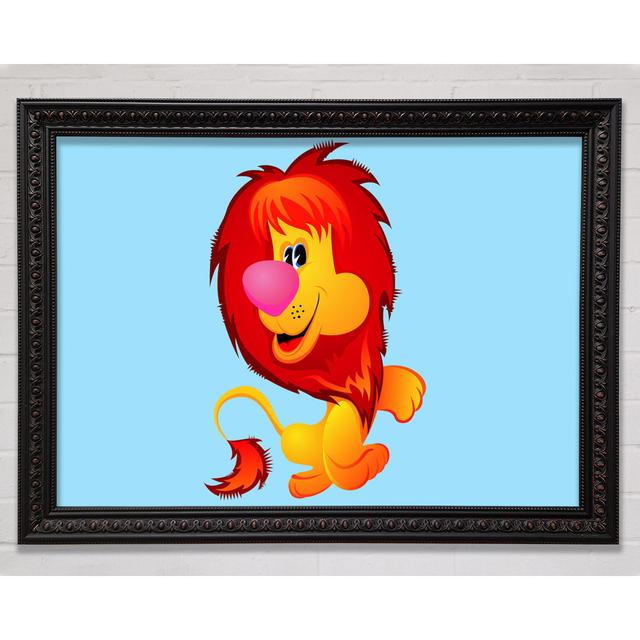 Happy Lion Pink - Single Picture Frame Art Prints Bright Star Colour: Baby Blue, Size: 59.7cm H x 84.1cm W on Productcaster.