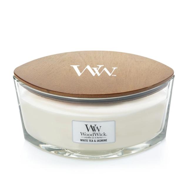 Ellipse White Tea & Jasmine Scented Jar Candle WoodWick on Productcaster.