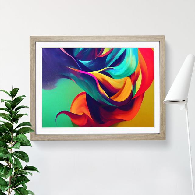 Breathtaking Abstract - Single Picture Frame Painting Metro Lane Size: 34cm H x 46cm W x 2cm D, Frame Colour: Oak Framed on Productcaster.